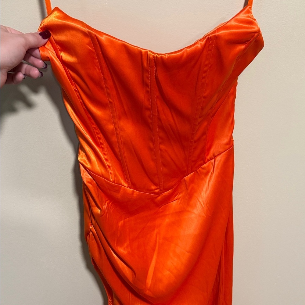NWT Princess Polly Tyree Strapless Maxi Dress Orange size 8 - Picture 3 of 13